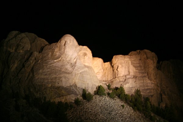 Lighted Mount Rushmore